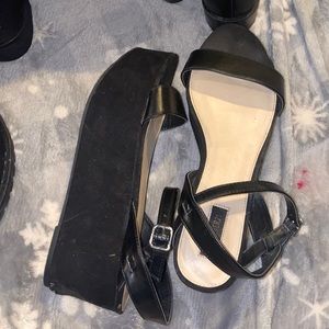 Black platform shoes